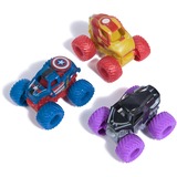 Spin Master MONSTER JAM - Pack 3 Coches Monster Truck Marvel Oficial Escala 1:87 Metálicos: Black Panther, Capitán América y Iron Man - 6070229 - Coches para Niños - Juegos Infantiles - Juguetes Niños 3 años +, Vehículo de juguete 