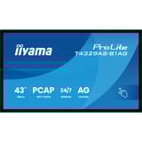 iiyama T4329AS-B1AG pantalla para PC 108 cm (42.5") 3840 x 2160 Pixeles 4K Ultra HD LED Pantalla táctil Negro, Monitor LED negro (mate), 108 cm (42.5"), 3840 x 2160 Pixeles, 4K Ultra HD, LED, 6,5 ms, Negro