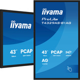iiyama T4329AS-B1AG pantalla para PC 108 cm (42.5") 3840 x 2160 Pixeles 4K Ultra HD LED Pantalla táctil Negro, Monitor LED negro (mate), 108 cm (42.5"), 3840 x 2160 Pixeles, 4K Ultra HD, LED, 6,5 ms, Negro