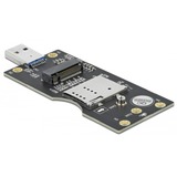 DeLOCK 63166 tarjeta y adaptador de interfaz Interno M.2, Convertidor USB tipo A, M.2, Negro, 38 mm, 93 mm, 6 mm