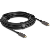 DeLOCK Cable USB-C óptico activo 4K video + datos + PD negro