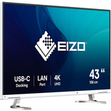 EIZO FlexScan EV4340X-WT pantalla para PC 108 cm (42.5") 3840 x 2160 Pixeles 4K Ultra HD LED Blanco, Monitor LED blanco, 108 cm (42.5"), 3840 x 2160 Pixeles, 4K Ultra HD, LED, 5 ms, Blanco