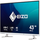 EIZO FlexScan EV4340X-WT pantalla para PC 108 cm (42.5") 3840 x 2160 Pixeles 4K Ultra HD LED Blanco, Monitor LED blanco, 108 cm (42.5"), 3840 x 2160 Pixeles, 4K Ultra HD, LED, 5 ms, Blanco