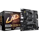 GIGABYTE B550M DS3H R2, Placa base negro/Gris