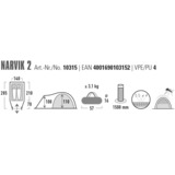 High Peak Tienda cúpula Narvik 2, Tienda de campaña azul/Gris oscuro