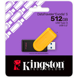 Kingston DataTraveler 512GB Portable USB 3.2 Gen 1 Exodia S (Black/Yellow), Lápiz USB negro/Amarillo, 512 GB, USB tipo A, 3.2 Gen 1 (3.1 Gen 1), Girar, 8,72 g, Negro, Amarillo
