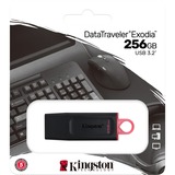 Kingston DataTraveler Unidad Flash USB 3.2 Exodia, Lápiz USB negro/Rojo, 256 GB, USB tipo A, 3.2 Gen 1 (3.1 Gen 1), Tapa, 11 g, Negro, Rosa