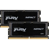 Kingston FURY FURY 64 GB 4800 MT/s DDR5 CL38 SODIMM (Kit de 2) Impact, Memoria RAM negro, 64 GB, 2 x 32 GB, DDR5, 262-pin SO-DIMM