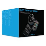 Logitech Heavy Equipment Bundle Negro USB 2.0 Volante + Pedales Analógico/Digital PC, Conjunto de simulador negro/Gris, Volante + Pedales, PC, Analógico/Digital, 900°, Alámbrico, USB 2.0