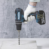 Makita Atornillador percutor inalámbrico DHP482RFWJ, 18 Voltios, Martillo atornillador blanco/Negro
