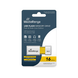 MediaRange Color Edition 16 GB, Lápiz USB blanco/Amarillo