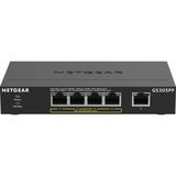 Netgear GS305PP No administrado Gigabit Ethernet (10/100/1000) Energía sobre Ethernet (PoE) Negro, Interruptor/Conmutador negro, No administrado, Gigabit Ethernet (10/100/1000), Bidireccional completo (Full duplex), Energía sobre Ethernet (PoE), Montaje de pared