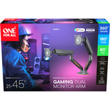 One for all Brazo universal para doble monitor de juegos, Soporte de monitor gris
