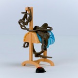 Schleich HORSE CLUB 42613 accesorio para figuras de juguete para niños Soporte para silla de montar, Muñecos Soporte para silla de montar, 5 año(s), Negro, Marrón