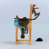 Schleich HORSE CLUB 42613 accesorio para figuras de juguete para niños Soporte para silla de montar, Muñecos Soporte para silla de montar, 5 año(s), Negro, Marrón