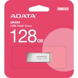 ADATA UR350 unidad flash USB 128 GB USB tipo A 3.2 Gen 1 (3.1 Gen 1) Marrón, Lápiz USB níquel/Marrón, 128 GB, USB tipo A, 3.2 Gen 1 (3.1 Gen 1), 100 MB/s, Sin tapa, Marrón