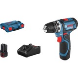 Bosch GSR 12V-15 FC Professional Negro, Azul Taladro de pistola Ión de litio 600g, Destornillador azul/Negro, Taladro de pistola, Sin llave, Negro, Azul, 1 cm, 1300 RPM, 3 cm