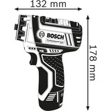 Bosch GSR 12V-15 FC Professional Negro, Azul Taladro de pistola Ión de litio 600g, Destornillador azul/Negro, Taladro de pistola, Sin llave, Negro, Azul, 1 cm, 1300 RPM, 3 cm