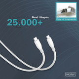 Digitus Cable de conexión de silicona USB 2.0 USB-C > USB-C blanco