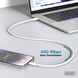 Digitus Cable de conexión de silicona USB 2.0 USB-C > USB-C blanco
