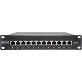 Digitus Panel de conexión CAT 6, clase E, apantallado, Patch Panel negro, clase E, apantallado, RJ-45, Negro, Acero galvanizado, SECC, Montaje en bastidor, 1U, 280 mm
