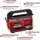 EINHELL Power X-Change Compresor híbrido PRESSITO 18/25 Hybrid rojo/Negro