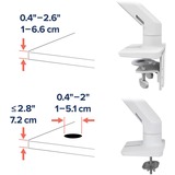 Ergotron Brazo para monitor HX con articulación VHD, soporte de mesa, Soporte de monitor blanco