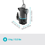 GARDENA Bomba sumergible para aguas residuales 20000 BASIC, Bombas presión e inmersión gris/Negro