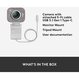 Logitech StreamСam cámara web 1920 x 1080 Pixeles USB 3.2 Gen 1 (3.1 Gen 1) Blanco, Webcam blanco, 1920 x 1080 Pixeles, Full HD, 60 pps, 1080p, 2 - 3.7 mm, 0.1 m