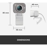 Logitech StreamСam cámara web 1920 x 1080 Pixeles USB 3.2 Gen 1 (3.1 Gen 1) Blanco, Webcam blanco, 1920 x 1080 Pixeles, Full HD, 60 pps, 1080p, 2 - 3.7 mm, 0.1 m
