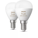 Philips Hue White & Color Ambiance E14 forma de gota paquete doble 470 lm, Lámpara LED 