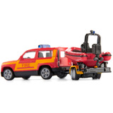 SIKU Land Rover Defender with boat Modelo a escala de SUV Previamente montado, Automóvil de construcción Modelo a escala de SUV, Previamente montado, Cualquier género, Metal, Plástico, Rojo, Amarillo, No recomendado para niños menores de 36 meses