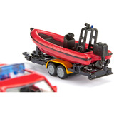 SIKU Land Rover Defender with boat Modelo a escala de SUV Previamente montado, Automóvil de construcción Modelo a escala de SUV, Previamente montado, Cualquier género, Metal, Plástico, Rojo, Amarillo, No recomendado para niños menores de 36 meses