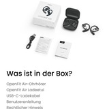Shokz OpenFit Air Auriculares Inalámbrico gancho de oreja Llamadas/Música/Deporte/Uso diario Bluetooth Negro negro, Inalámbrico, 50 - 16000 Hz, Llamadas/Música/Deporte/Uso diario, 174 g, Auriculares, Negro