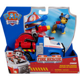 Spin Master PATRULLA CANINA - Pack Vehículo de Rescate Bomberos + Figura Chase + Lanzador y Proyectiles - Patrulla Canina Juguetes - Regalo Niño 3 años + - 6072641 - Juguetes Niños 3 años + - Juegos Infantiles, Vehículo de juguete 