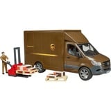 bruder MB Sprinter UPS con conductor y accesorios, Automóvil de construcción marrón