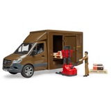 bruder MB Sprinter UPS con conductor y accesorios, Automóvil de construcción marrón