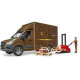 bruder MB Sprinter UPS con conductor y accesorios, Automóvil de construcción marrón