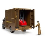 bruder MB Sprinter UPS con conductor y accesorios, Automóvil de construcción marrón