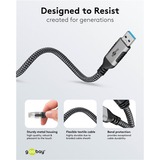 goobay Cable Ethernet USB-A 3.2 Gen1 conector > conector RJ-45, Adaptador de red negro/Plateado