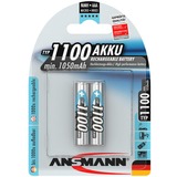 Ansmann 1x2 NiMH 1100 mAh Micro / AAA / HR03 Níquel-metal hidruro (NiMH), Batería plateado, AAA, Níquel-metal hidruro (NiMH), 10.5 x 44.5