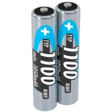 Ansmann 1x2 NiMH 1100 mAh Micro / AAA / HR03 Níquel-metal hidruro (NiMH), Batería plateado, AAA, Níquel-metal hidruro (NiMH), 10.5 x 44.5