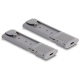 DeLOCK Carcasa externa USB Type-C Dual Combo para 2 x M.2 N, Caja de unidades gris