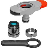 GARDENA 18210-20 accesorio para manguera Conector para grifo Negro, Cromo, Gris 1 pieza(s), Piezas de la válvula gris claro/Naranja, Conector para grifo, Negro, Cromo, Gris