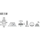 High Peak Tienda túnel Kite 2 LW, Tienda de campaña verde/Rojo