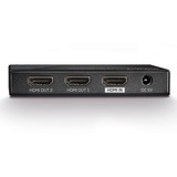 Lindy 38235 divisor de video HDMI 2x HDMI, Splitter HDMI negro, HDMI, 2x HDMI, 3840 x 2160 Pixeles, Negro, Metal, CE, FCC, RoHS, REACH, California Proposition 65