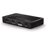 Lindy 38235 divisor de video HDMI 2x HDMI, Splitter HDMI negro, HDMI, 2x HDMI, 3840 x 2160 Pixeles, Negro, Metal, CE, FCC, RoHS, REACH, California Proposition 65