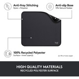 Logitech 956-000049 alfombrilla para ratón Grafito, Alfombrilla de ratón negro, Grafito, Monocromo, Nylon, Poliéster, Caucho, Base antiderrapante