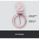 Logitech Brio 300 Cámaras web, Webcam rosa, 2 MP, 1920 x 1080 Pixeles, Full HD, 30 pps, 1280x720@30fps, 1920x1080@30fps, 720p, 1080p