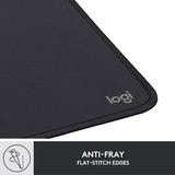 Logitech Mouse Pad - Studio Series Grafito, Alfombrilla de ratón negro, Grafito, Monocromo, Nylon, Poliéster, Caucho, Base antiderrapante